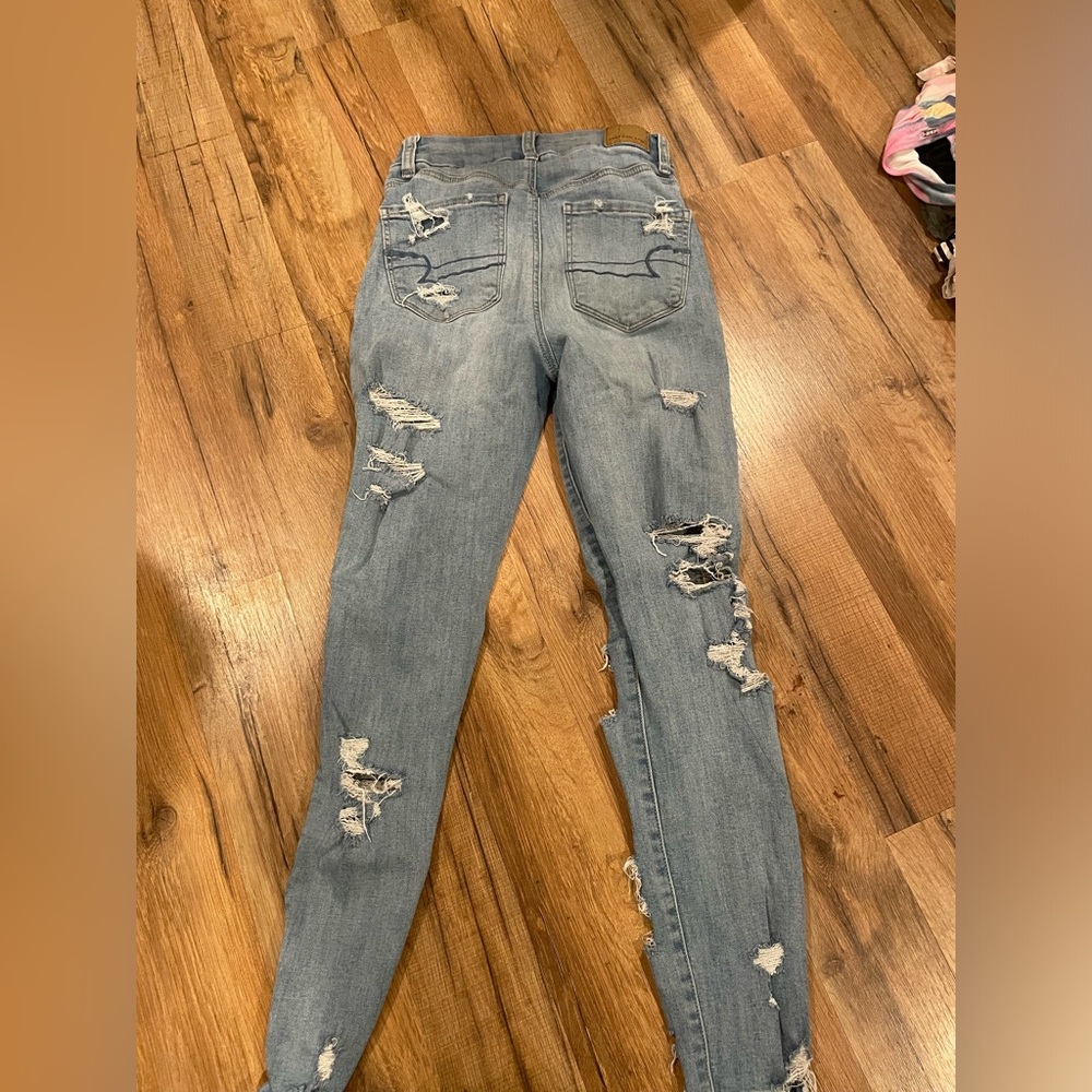 American Eagle High rise skinny ripped jeans